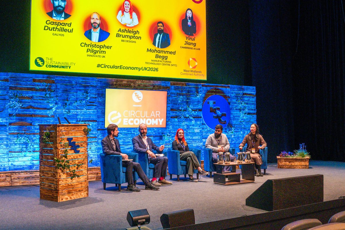 Gaspard chairing a panel at Circular Economy UK