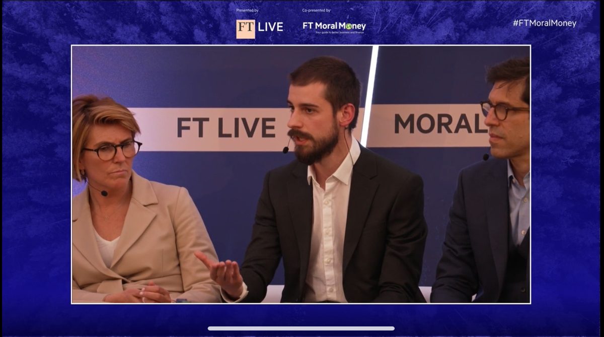 Gaspard on a panel at the FT Live Moral Money Summit